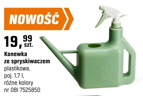 Konewka ze spryskiwaczem plastikowa promocja w OBI