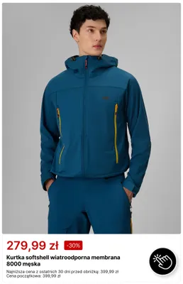 Kurtka softshell wiatroodporna membrana 8000 męska 4F promocja w 4F