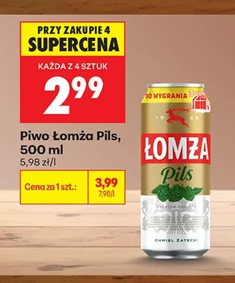 Piwo Łomża Pils promocja w Biedronka