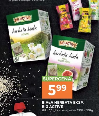 Biała herbata ekspresowa kwiat wiśni Big-Active promocja w Stokrotka
