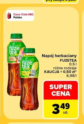 Napój herbaciany FuzeTea Black Tea Peach Hibiscus promocja w Carrefour Market