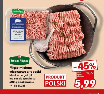 Mięso mielone wieprzowe z łopatki Stoisko Mięsne promocja w Kaufland