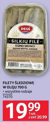 Filety śledziowe w oleju 700 g promocja w Selgros