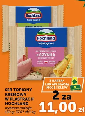 Ser topiony kremowy w plastrach z szynką Hochland promocja w Euro Sklep