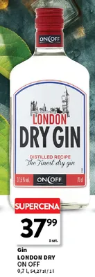 Gin LONDON DRY ON OFF promocja w Intermarche