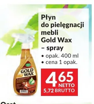 Płyn do pielęgnacji mebli Gold Wax promocja w Makro