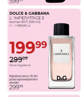 Woda toaletowa L'Imperatrice 3 Dolce & Gabbana promocja w Drogerie Jawa