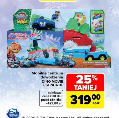 Mobilne centrum dowodzenia Dino Movie Psi Patrol promocja w Carrefour