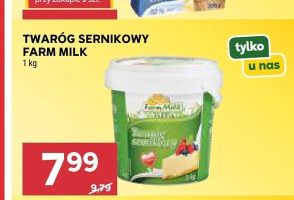 Twaróg sernikowy Farm Milk promocja w Stokrotka