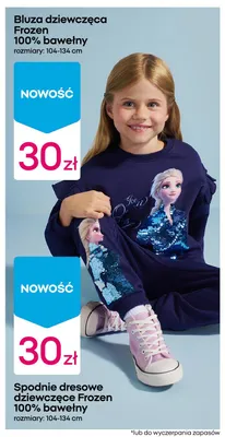 Spodnie dresowe dziewczęce Frozen promocja w Pepco