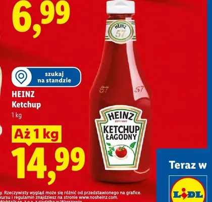 Ketchup łagodny Heinz promocja w Lidl