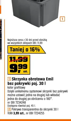 Skrzynka obrotowa Emil bez pokrywki 30 l promocja w OBI
