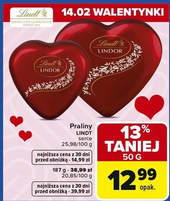 Praliny Lindor Serce promocja w Carrefour