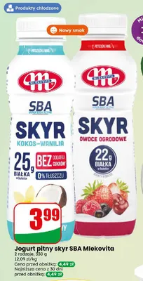 Jogurt pitny skyr SBA kokos-wanilia Mlekovita promocja w Dino