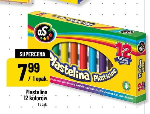 Plastelina AS 12 kolorów promocja w POLOmarket