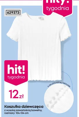 Koszulka dziewczęca z wysoką zawartością bawełny promocja w Pepco