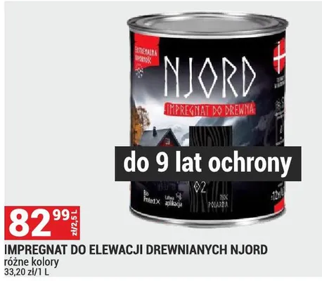 Impregnat do elewacji drewnianych Njord promocja w Merkury Market