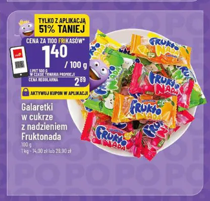 Galaretki w cukrze z nadzieniem Fruktonada promocja w POLOmarket