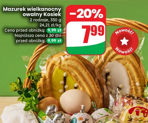 Mazurek wielkanocny owalny 2 rodzaje promocja w Dino