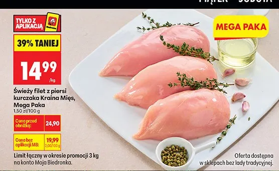 Filet z piersi kurczaka Kraina Mięs Mega Paka promocja w Biedronka