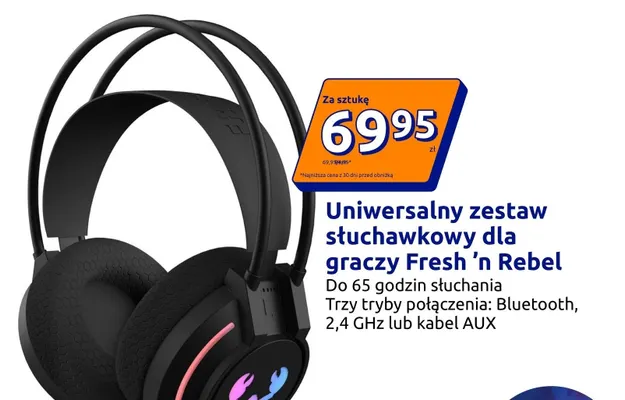 Uniwersalny zestaw słuchawkowy dla graczy Fresh 'n Rebel promocja w Action