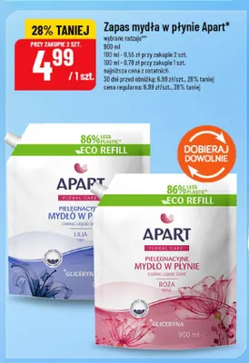 Zapas mydła w płynie Apart róża promocja w POLOmarket
