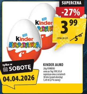 Kinder jajko promocja w Arhelan