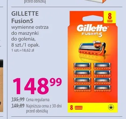 Wymienne ostrza do maszynki do golenia GILLETTE Fusion5 8-pak promocja w Hebe