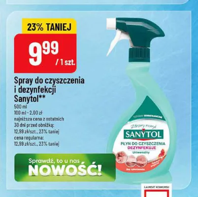 Spray do czyszczenia i dezynfekcji Sanytol promocja w POLOmarket