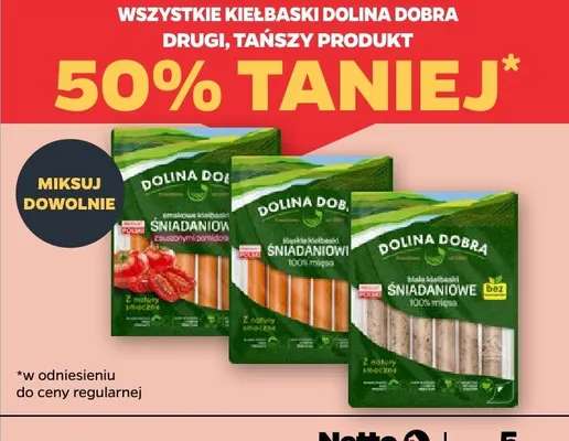 Kiełbaski śniadaniowe promocja w Netto