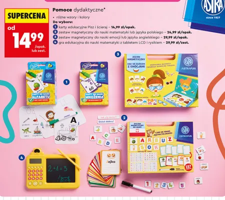 Karty edukacyjne Pisz i ścieraj Astrafun promocja w Biedronka