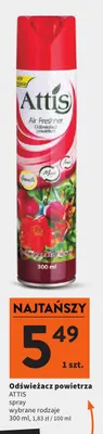 Odświeżacz powietrza spray Attis promocja w Intermarche