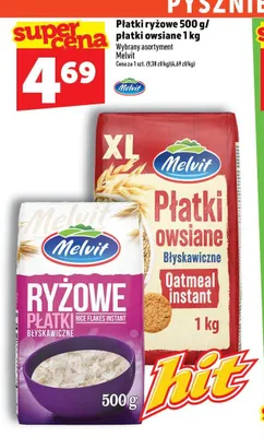 Płatki owsiane błyskawiczne Melvit promocja w TOPAZ