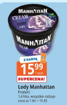 Lody Manhattan Cream Froneri promocja w Leclerc