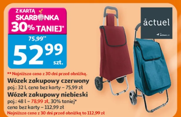 Wózek zakupowy czerwony promocja w Auchan