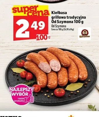 Kiełbasa grillowa tradycyjna Od Szymona promocja w TOPAZ