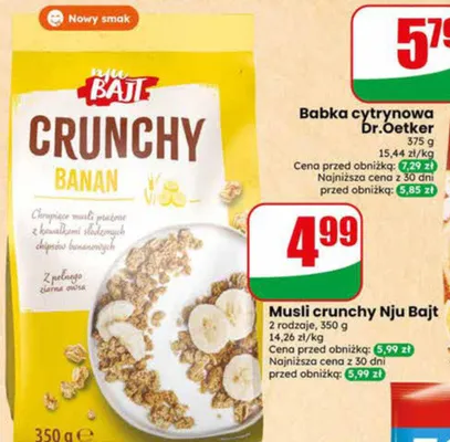 Musli crunchy Nju Bajt banan promocja w Dino