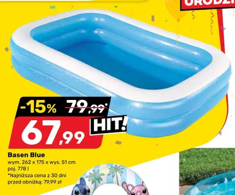 Basen Blue wym. 262x175 x wys. 51cm poj. 778l promocja w Bricomarche