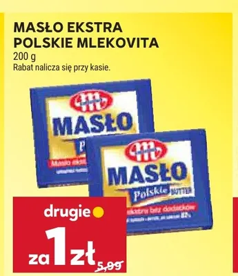 Masło ekstra Polskie Mlekovita promocja w Stokrotka