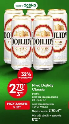 Piwo Dojlidy Classic puszka promocja w Żabka