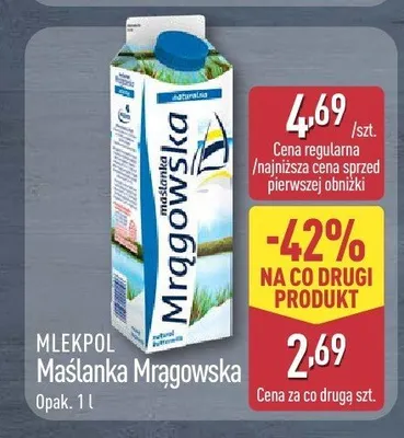 Maślanka Mrągowska Mlekpol promocja w Aldi