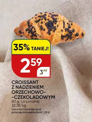 Croissant z nadzieniem orzechowo-czekoladowym promocja w Chata Polska