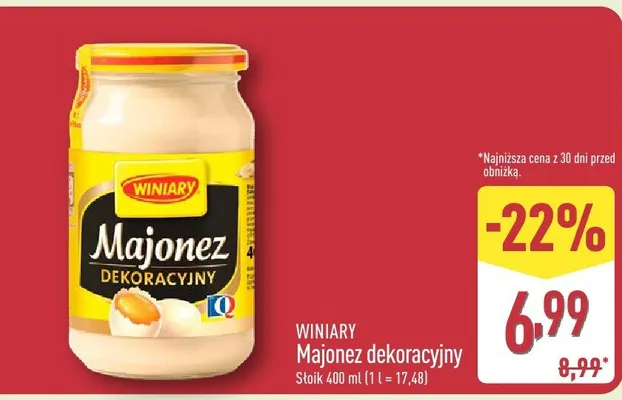 Majonez dekoracyjny promocja w Aldi