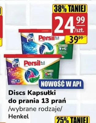 Kapsułki do prania Persil Discs Color 13 prań promocja w API Market
