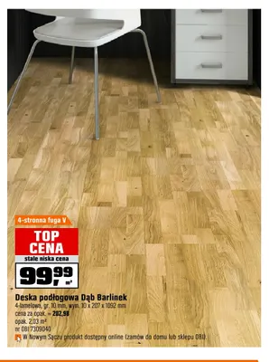 Deska podłogowa Dąb Barlinek 4-lamelowa promocja w OBI