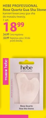 Kamień kwarcowy gua sha do masażu twarzy HEBE PROFESSIONAL Rose Quartz Gua Sha Stone promocja w Hebe