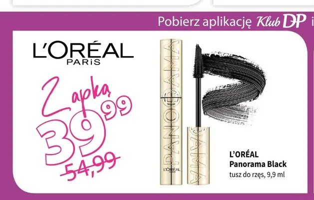 Tusz do rzęs L'Oréal Panorama Black promocja w Drogerie Polskie
