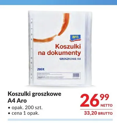 Koszulki groszkowe A4 Aro promocja w Makro