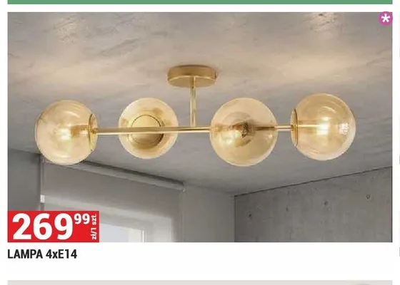 Lampa sufitowa 4xE14 promocja w Merkury Market
