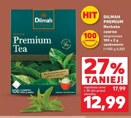 Herbata czarna ekspresowa Dilmah Premium promocja w Kaufland